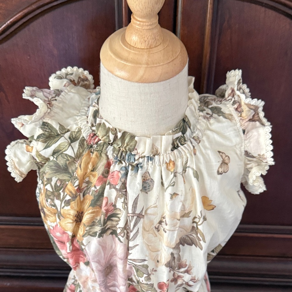 ZIMMERMAN Cream Floral Dress 4T VGUC - Picture 5 of 8